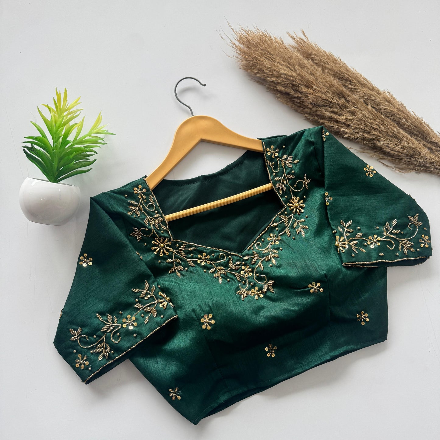 designer handwork blouse with intricate detailing