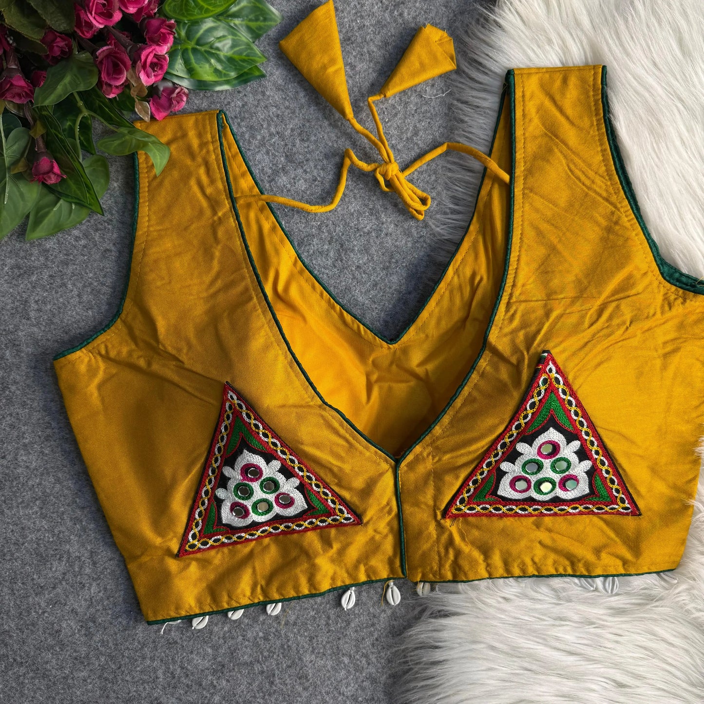 traditional navratri rayon cotton blouse with patch work - rpd fashion