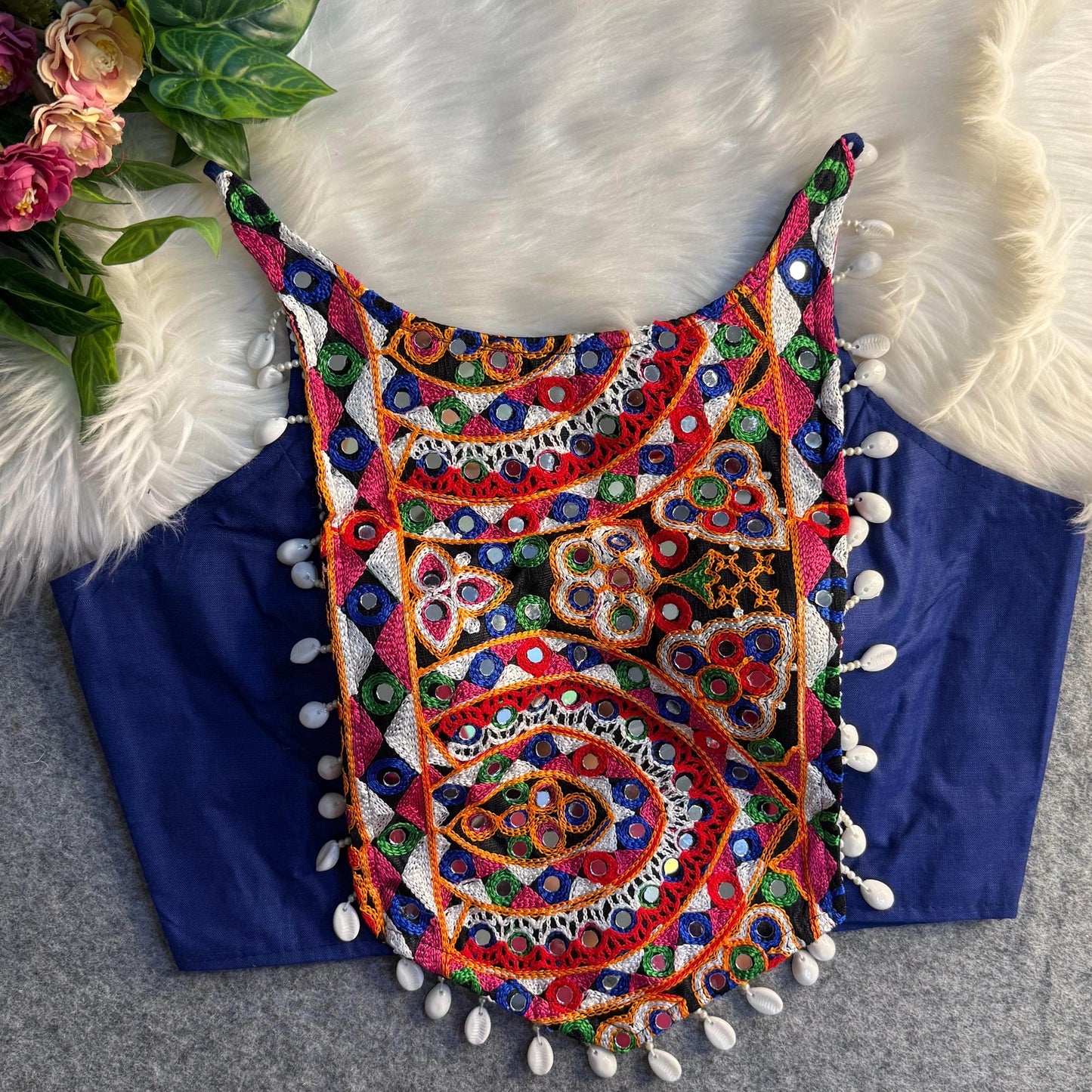 spaghetti style real shell blouse with heavy embroidery - rpd fashion