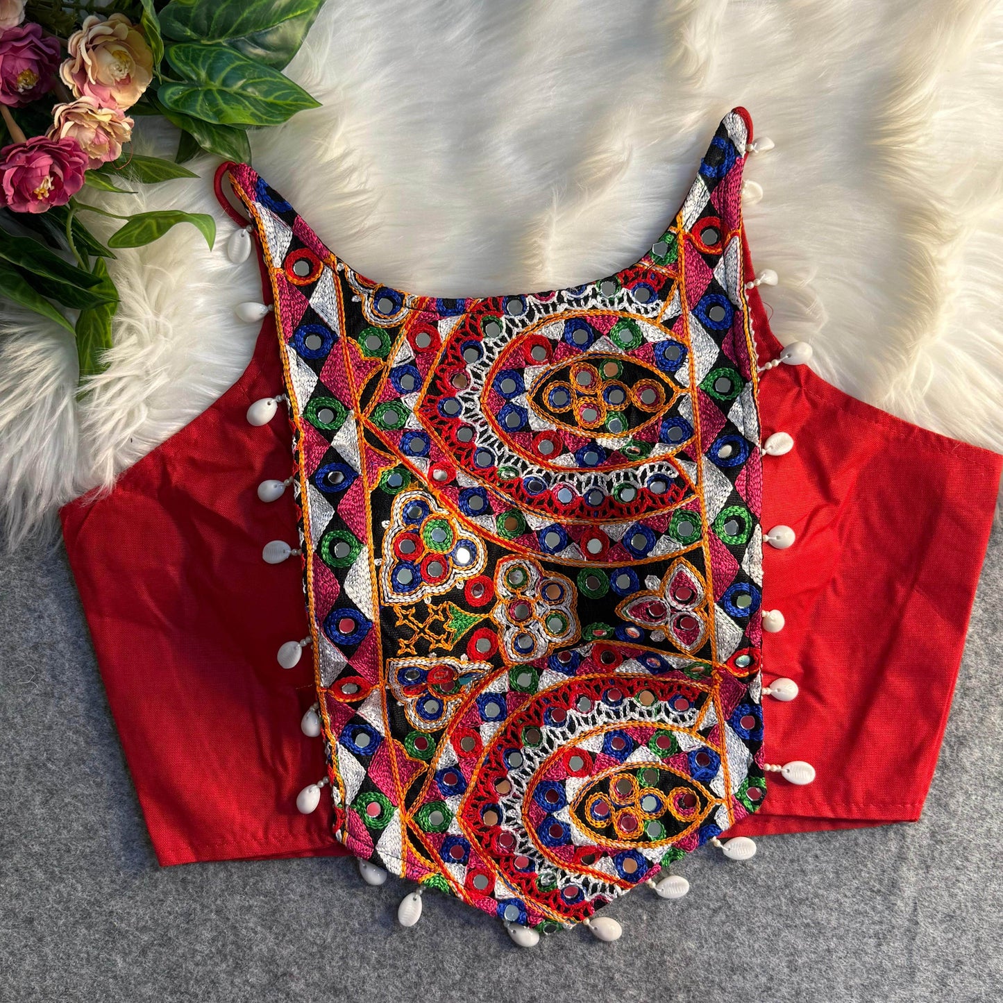 spaghetti style real shell blouse with heavy embroidery - rpd fashion