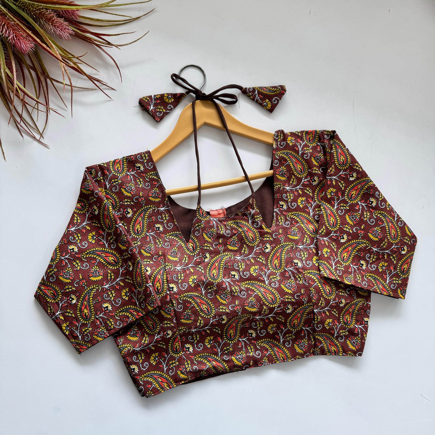 plain cotton blouse with hand-painted design - rpd fashion