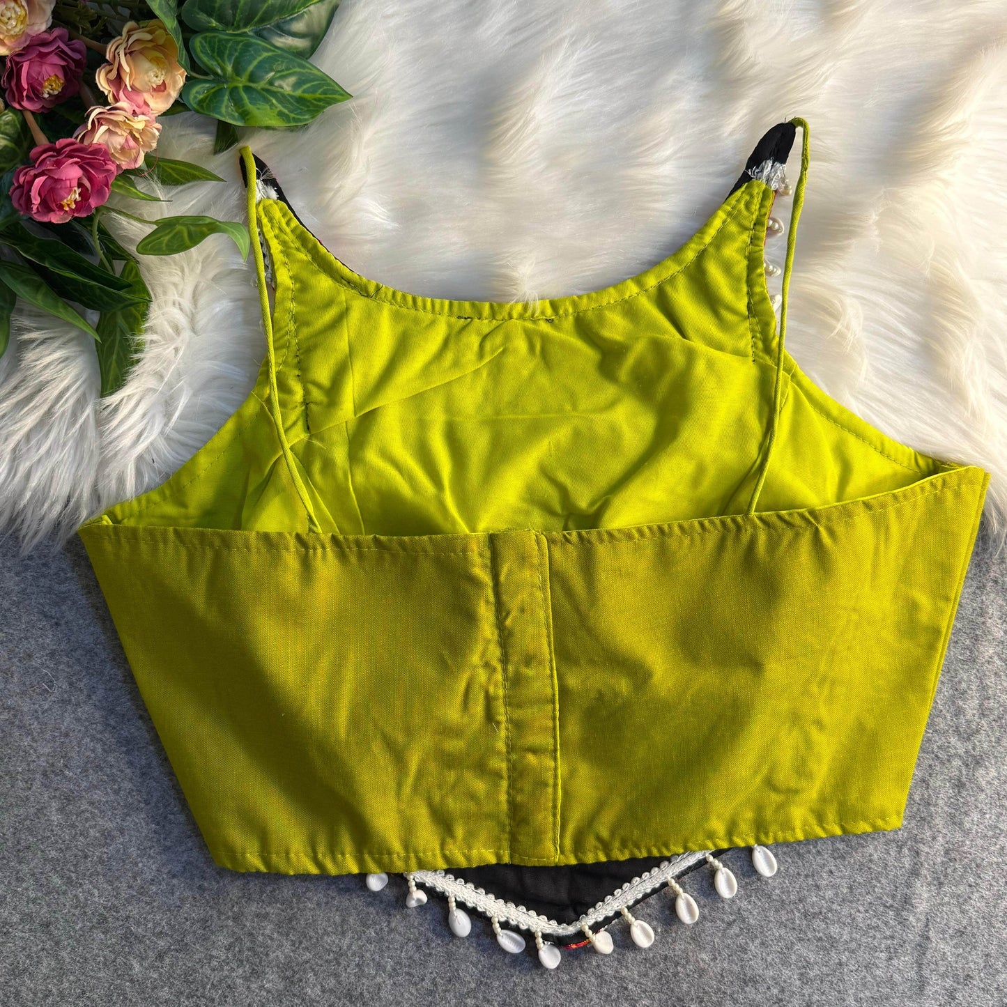 spaghetti style real shell blouse with heavy embroidery - rpd fashion