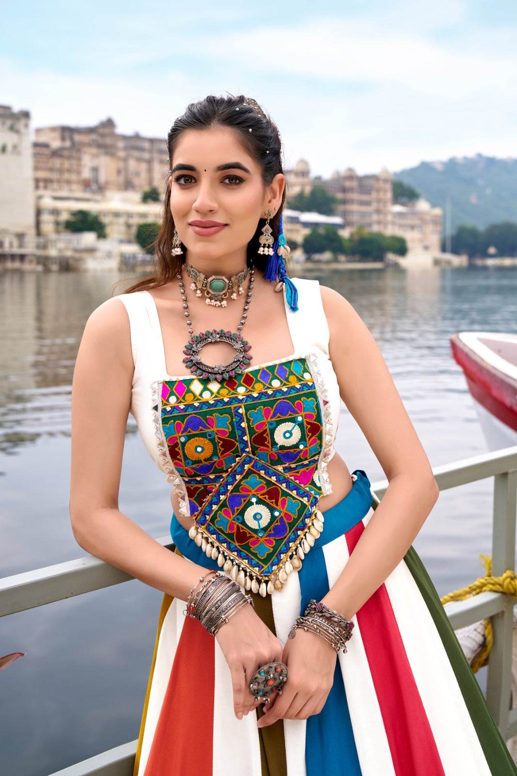navratri special mirror work for legacy pure rayon lehenga choli - rpd fashion