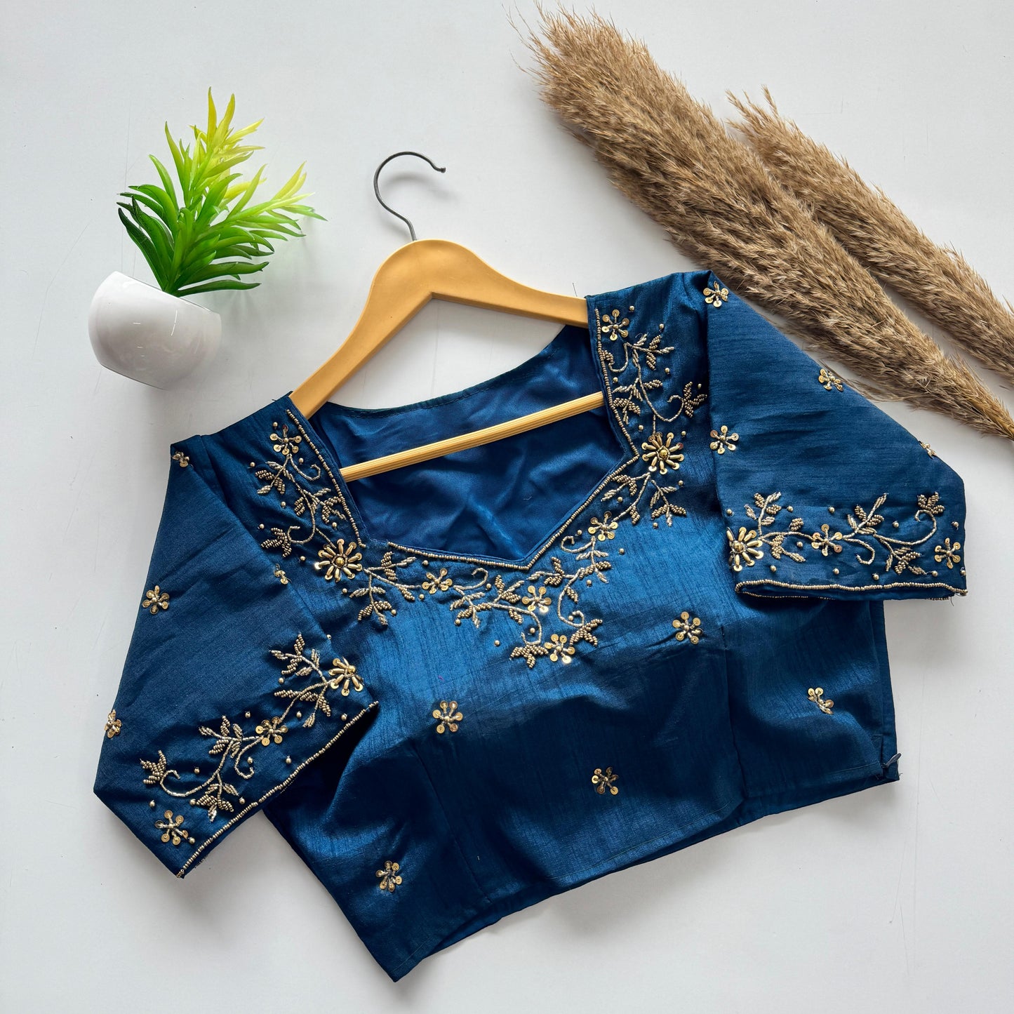 designer handwork blouse with intricate detailing