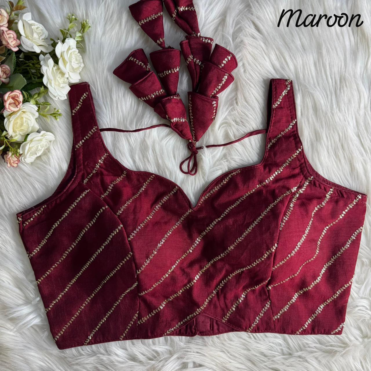 designer party wear blouse with heavy embroidery