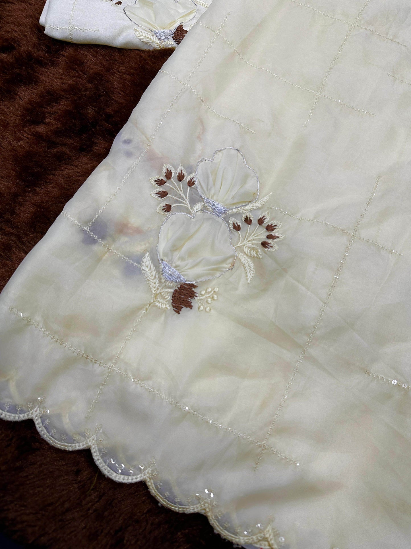 sequins embroidered work with thread work in saree and blouse - rpd fashion