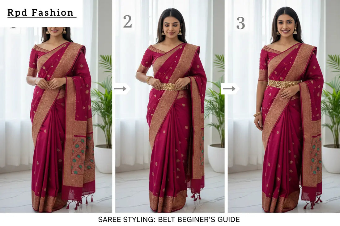 How to Style Saree with Belt: A Step-by-Step Guide for Beginners - RPD Fashion