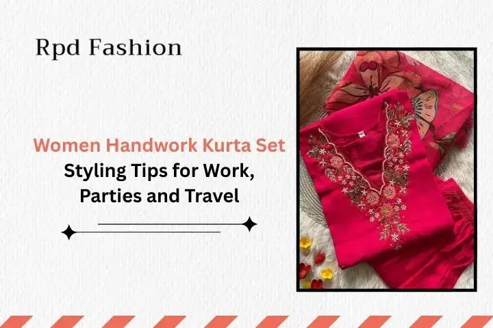 Women Handwork Kurta Set Styling Tips for Work, Parties and Travel - RPD Fashion