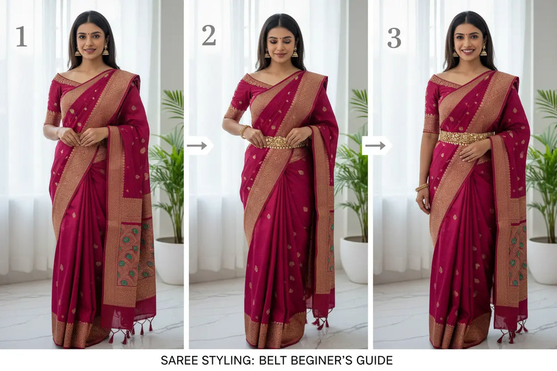 How to Style Saree with Belt: A Step-by-Step Guide for Beginners - RPD Fashion