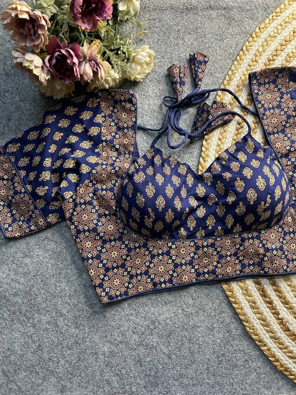 Ajrakh cotton halter neck blouse
