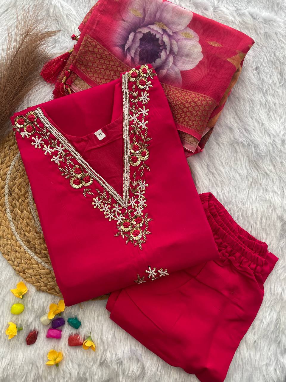 presenting new handwork kurta set collection
