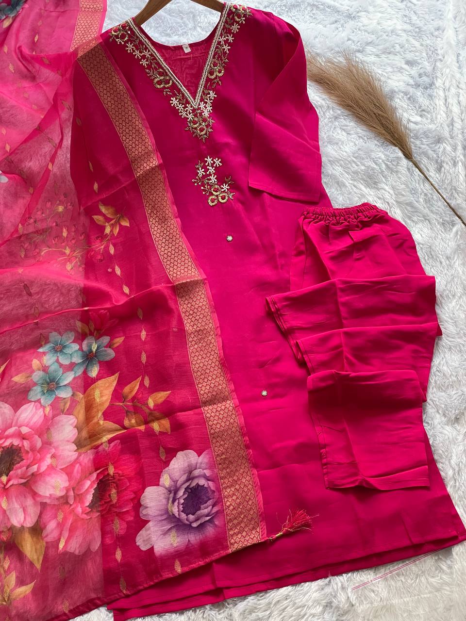 presenting new handwork kurta set collection