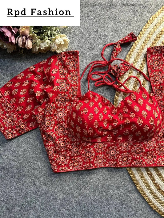 Ajrakh Cotton Halter Neck Blouse - Elegant Ethnic Wear - RPD Fashion