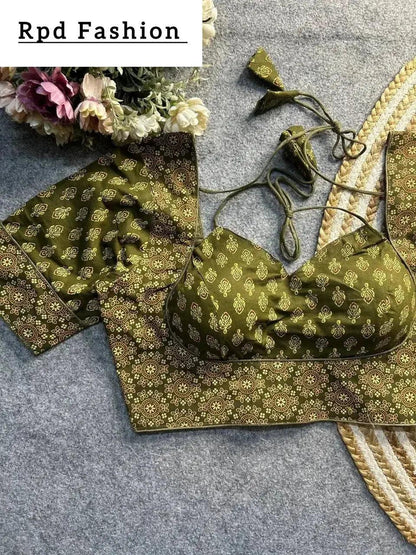 Ajrakh Cotton Halter Neck Blouse - Elegant Ethnic Wear - RPD Fashion