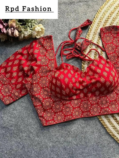 Ajrakh Cotton Halter Neck Blouse - Elegant Ethnic Wear - RPD Fashion