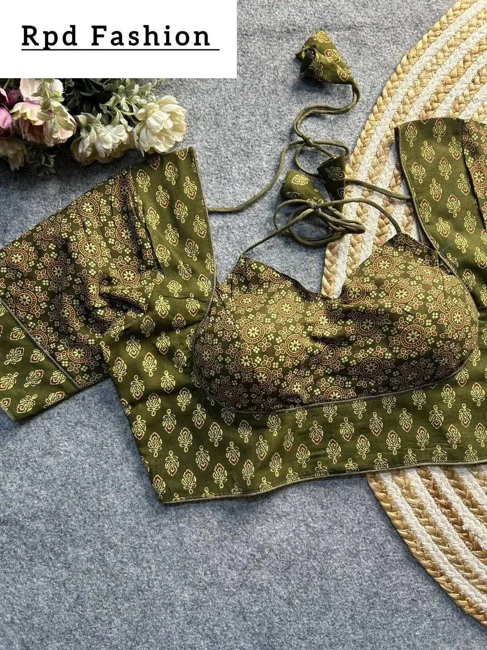 Ajrakh Cotton Halter Neck Blouse - Elegant Ethnic Wear - RPD Fashion