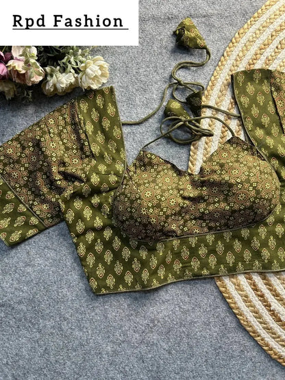 Ajrakh Cotton Halter Neck Blouse - Elegant Ethnic Wear - RPD Fashion