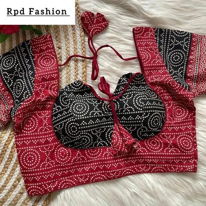 Ajrakh Cotton Halter Neck Blouse - Elegant Partywear - RPD Fashion