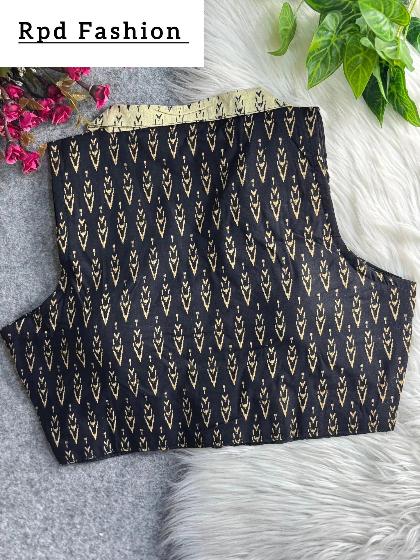 ajrakh printed pure cotton blouse - elegant partywear - rpd fashion