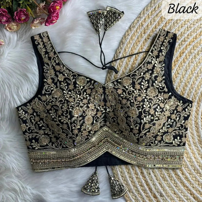 Apple Cut wedding blouse designs with Heavy Stras and Rainbow Work - RPD Fashion