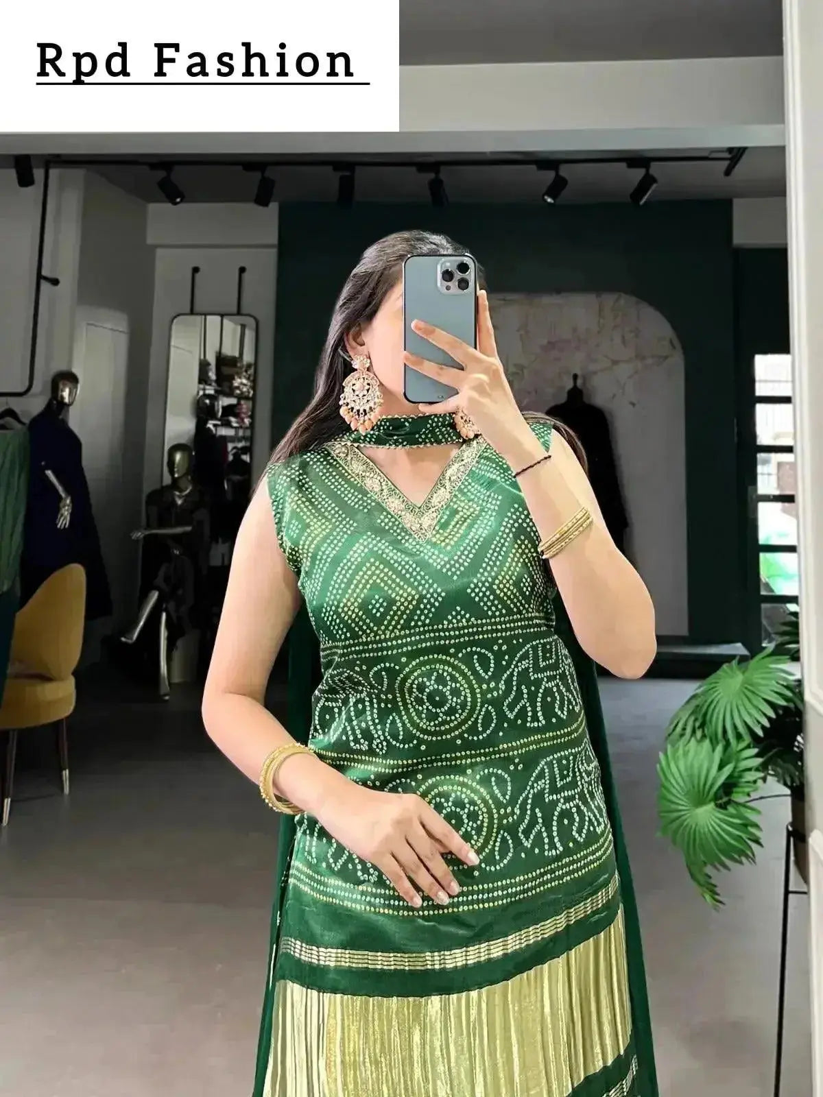 beautiful gajji silk printe kurti plazo - rpd fashion