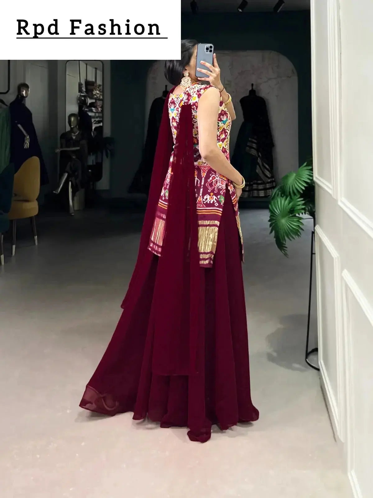 beautiful gajji silk printe kurti plazo - rpd fashion