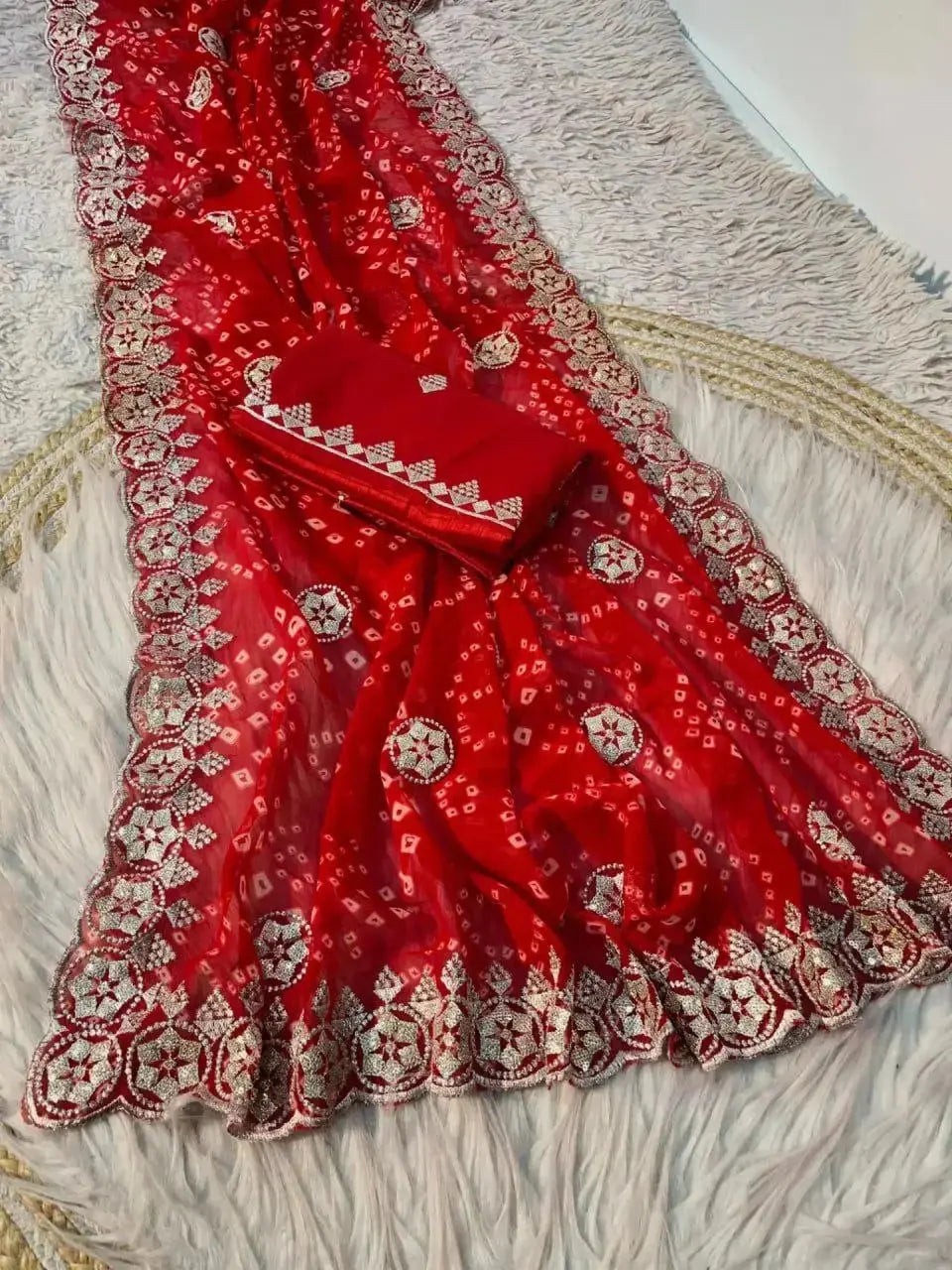 bandhani saree blouse designs - rpd fashion