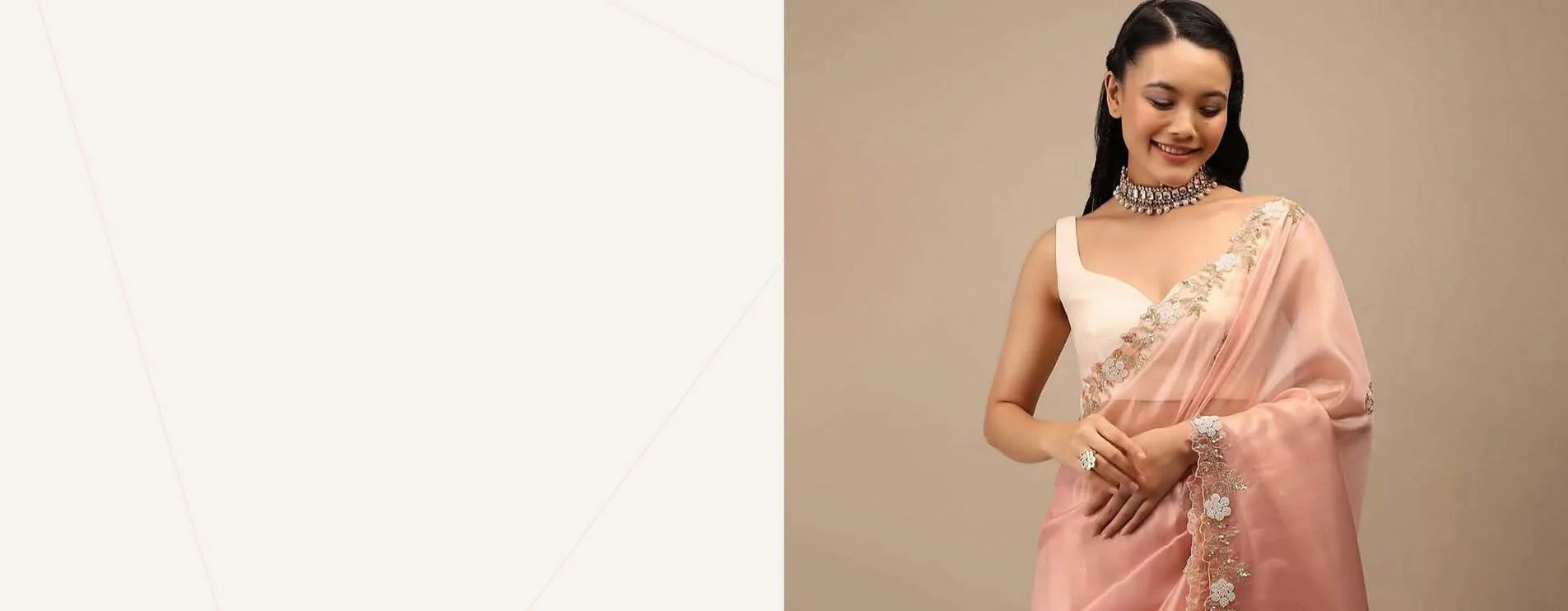 Elegant Embroidered Saree Drape