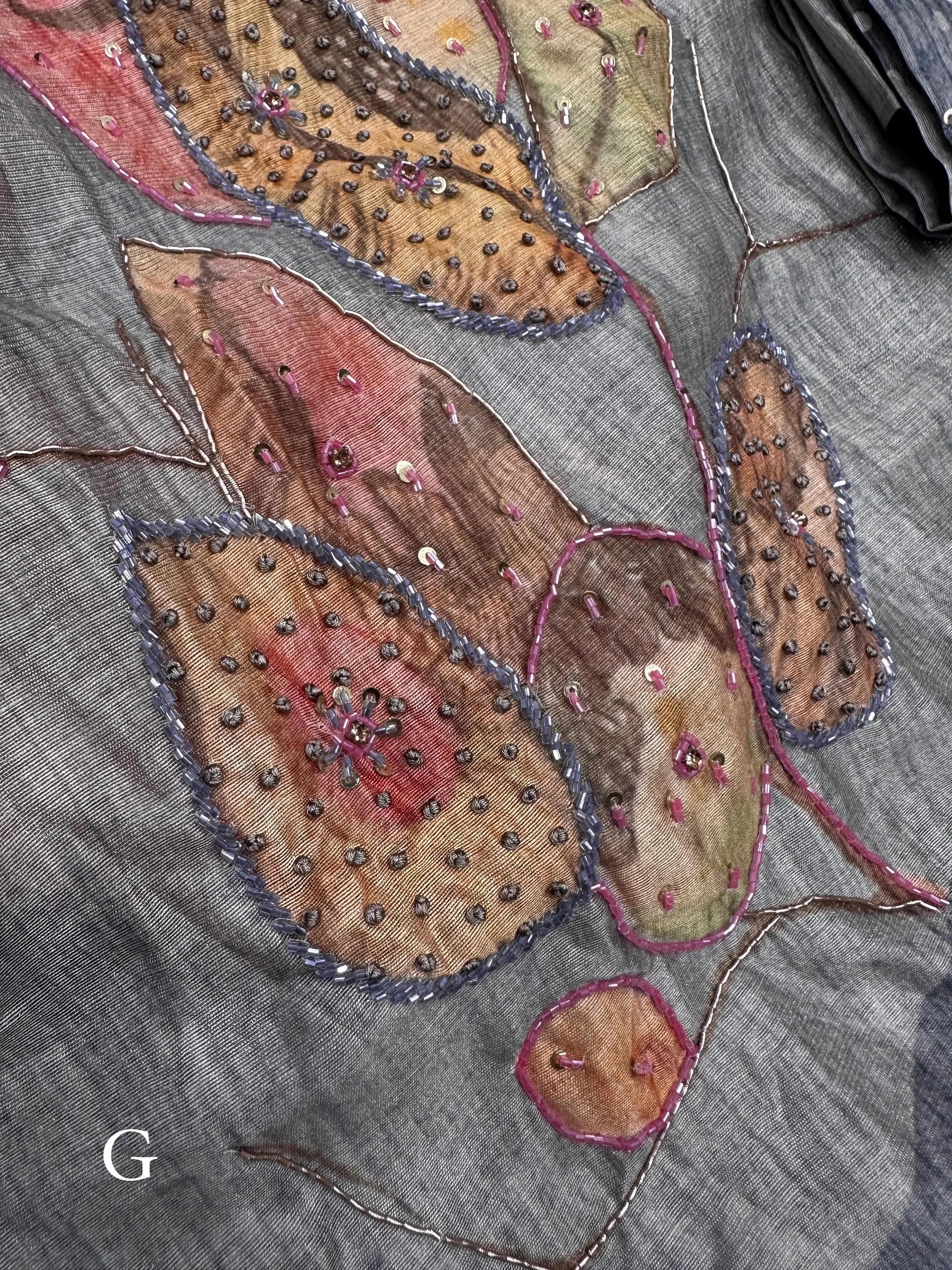 Beats Hand Work Digital Printed Pure Tusser Cotton Saree with Blouse - RPD Fashion