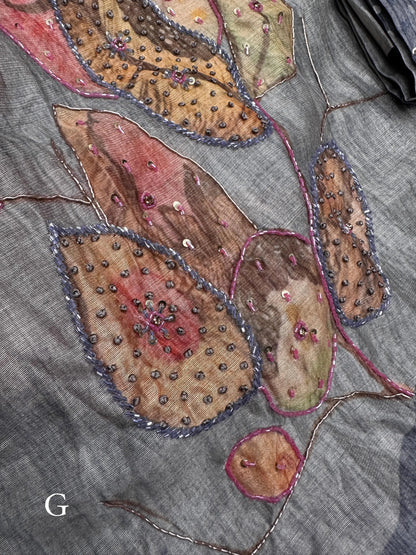 Beats Hand Work Digital Printed Pure Tusser Cotton Saree with Blouse - RPD Fashion