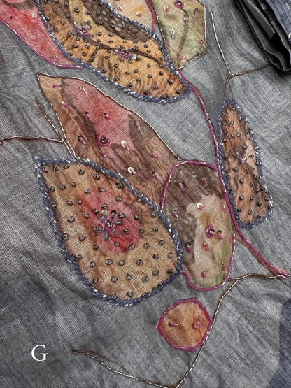 Beats Hand Work Digital Printed Pure Tusser Cotton Saree with Blouse - RPD Fashion