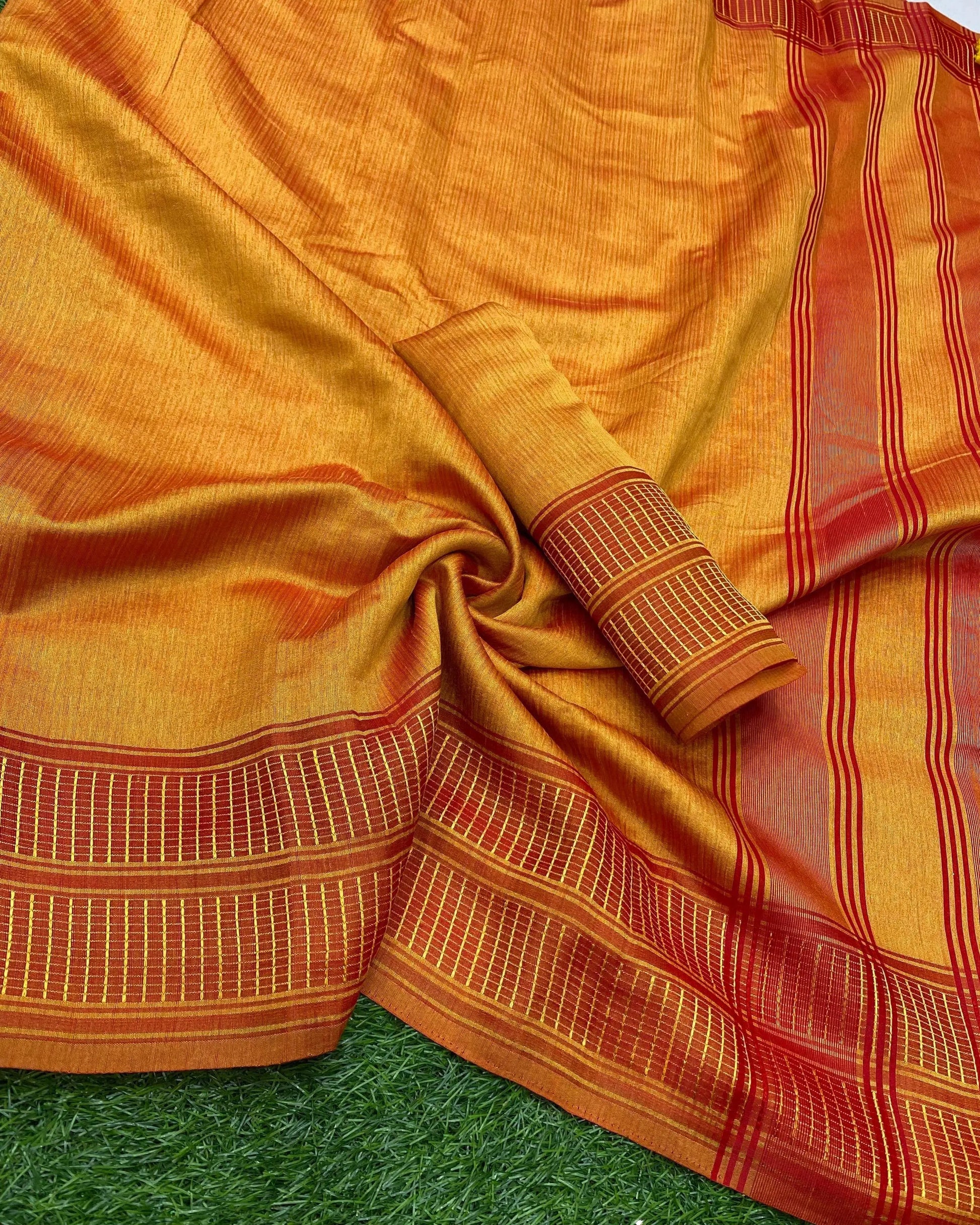 Beautiful Designer Soft Bamboo Silk Saree - RPD Fashion