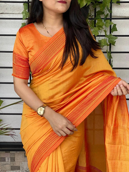 Beautiful Designer Soft Bamboo Silk Saree - RPD Fashion