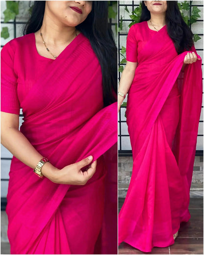 Beautiful Designer Soft Bamboo Silk Saree - RPD Fashion