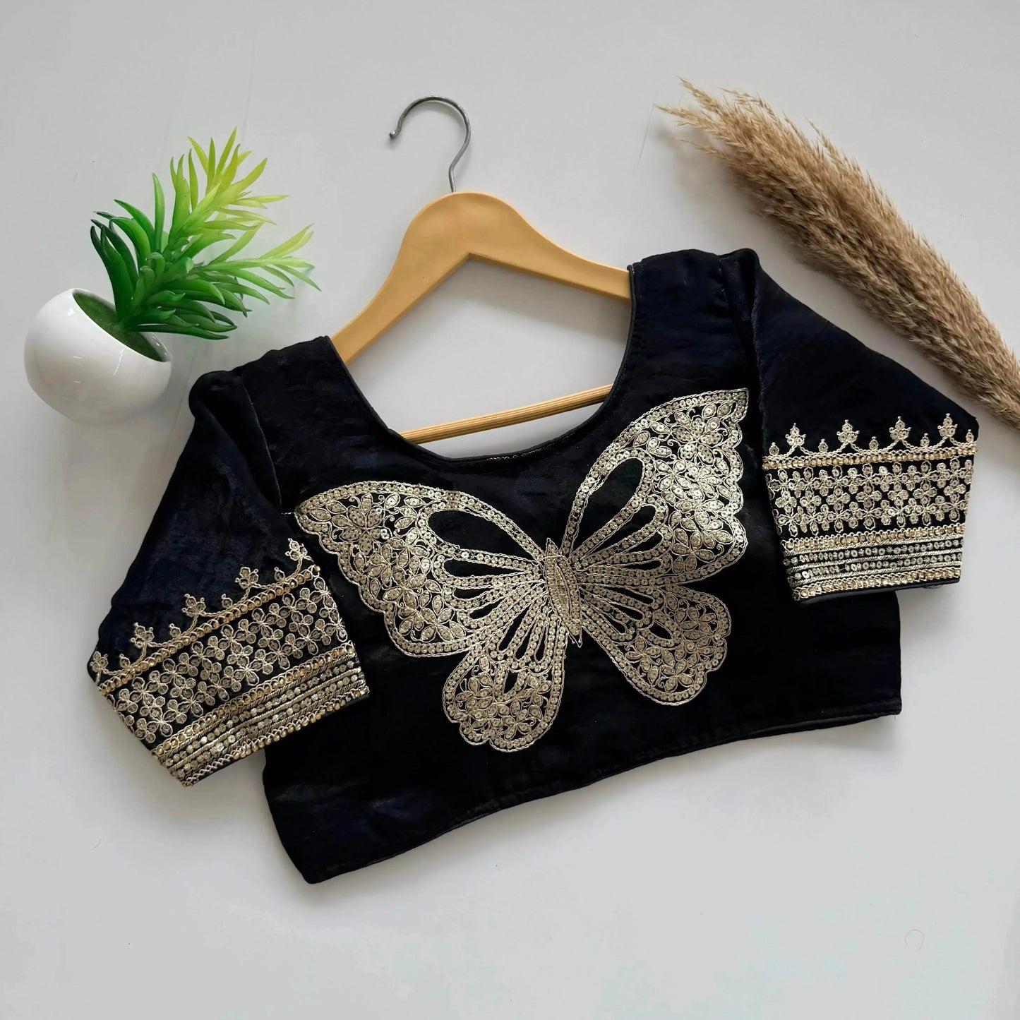 beautiful embroidery sequence blouse cover - rpd fashion