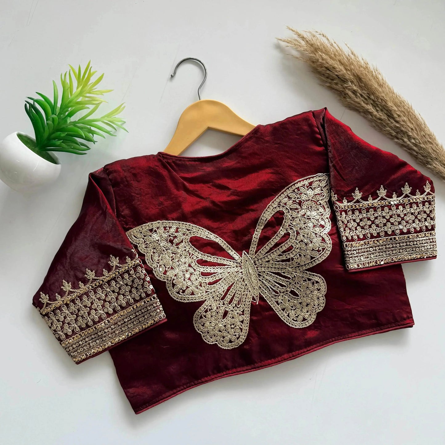 beautiful embroidery sequence blouse cover - rpd fashion