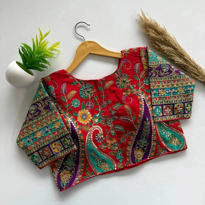 Beautiful Flower Print Embroidery Blouse - RPD Fashion