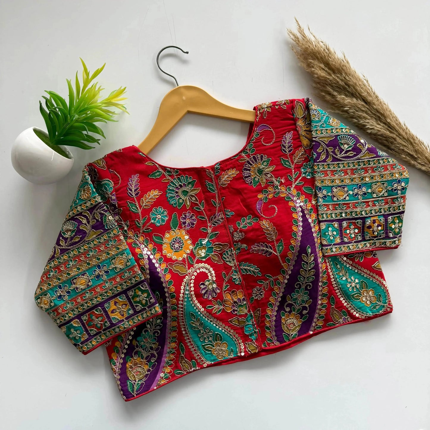 beautiful flower print embroidery blouse - rpd fashion