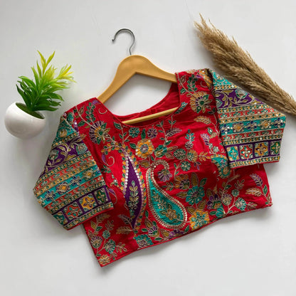 Beautiful Flower Print Embroidery Blouse - RPD Fashion