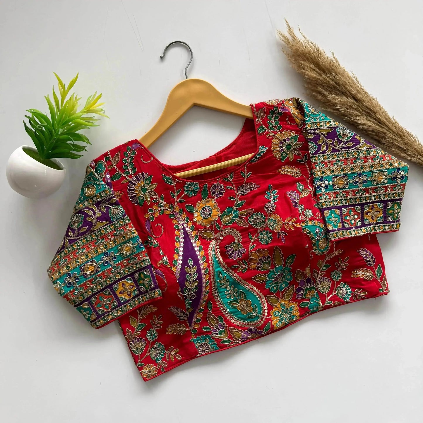 beautiful flower print embroidery blouse - rpd fashion