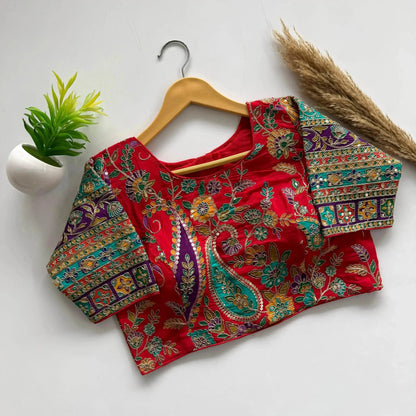 Beautiful Flower Print Embroidery Blouse - RPD Fashion