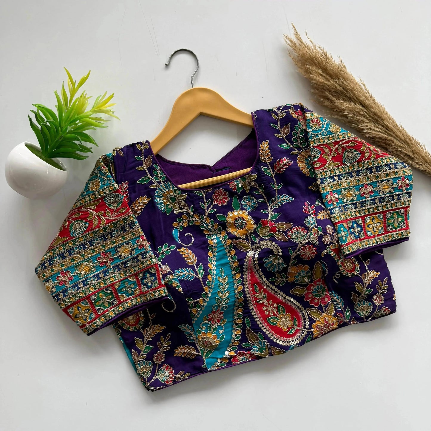 beautiful flower print embroidery blouse - rpd fashion