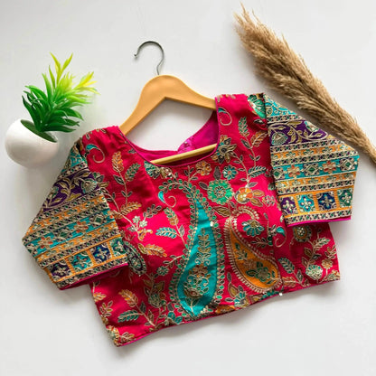 Beautiful Flower Print Embroidery Blouse - RPD Fashion