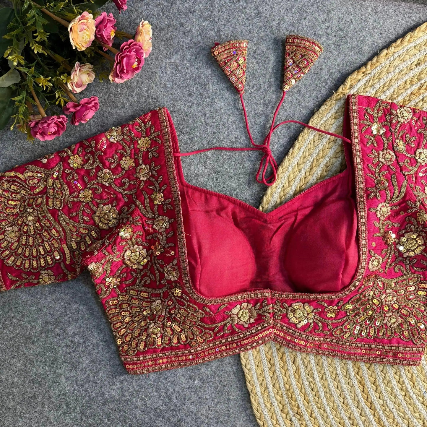 beautiful heavy codding and sequence work bridal blouse - rpd fashion