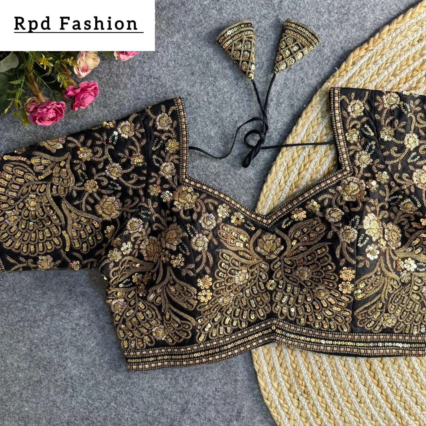beautiful heavy codding and sequence work bridal blouse - rpd fashion