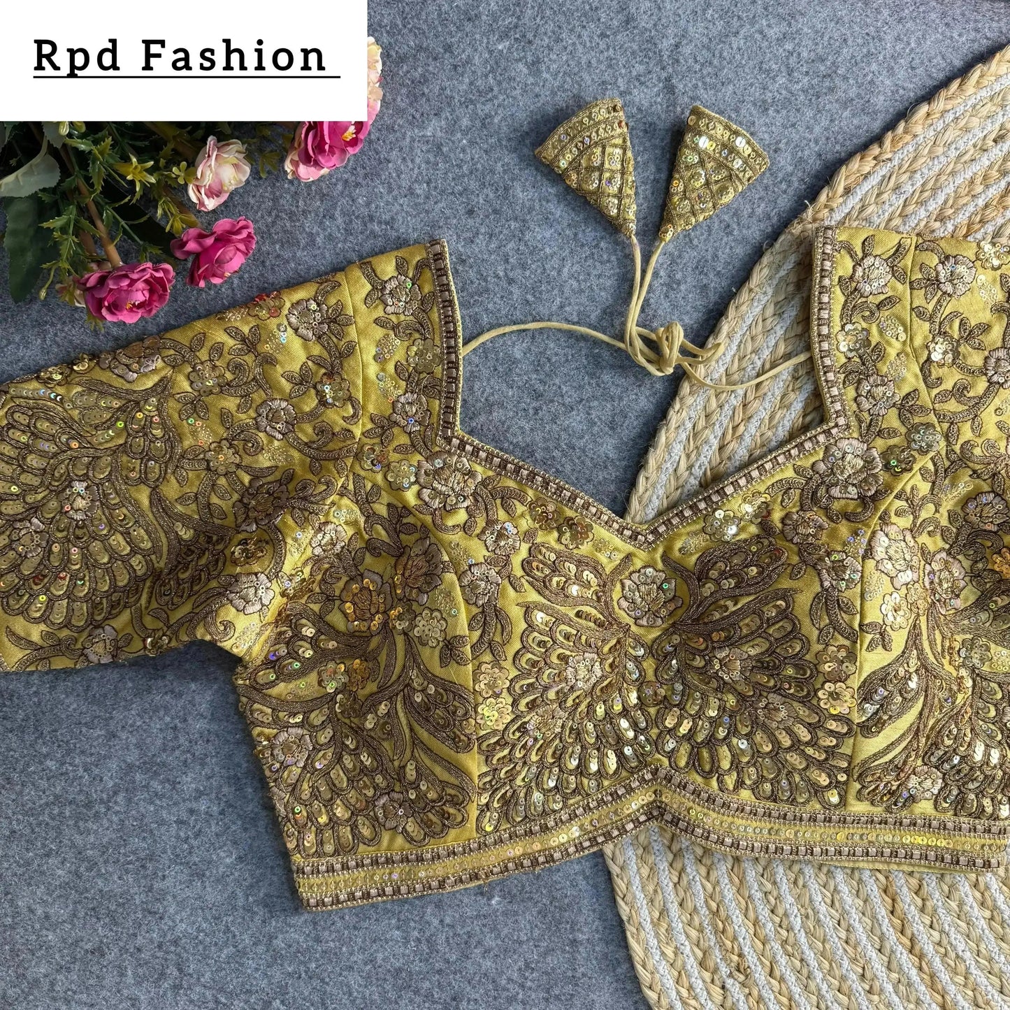 beautiful heavy codding and sequence work bridal blouse - rpd fashion