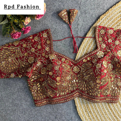 Beautiful Heavy Codding and Sequence Work Bridal Blouse - RPD Fashion