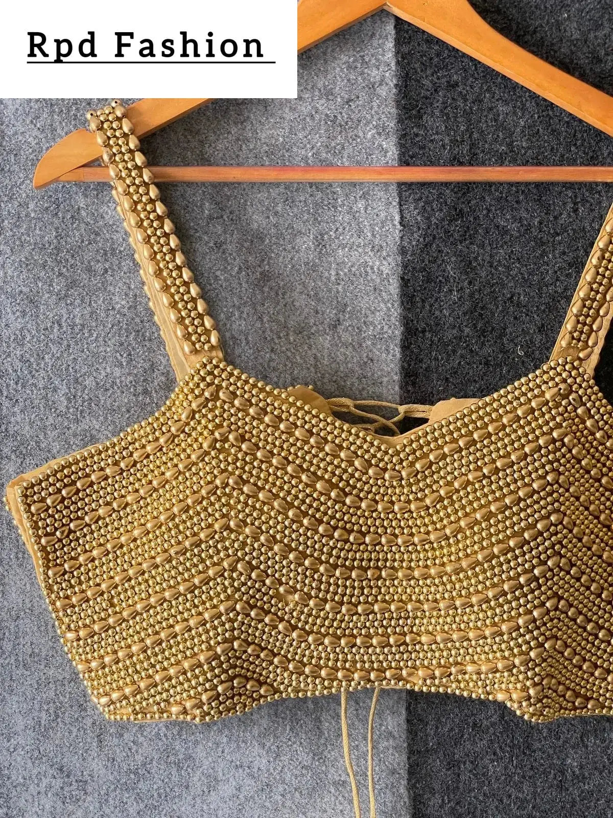 beautiful pearl moti spaghetti blouse - elegant silk design - rpd fashion