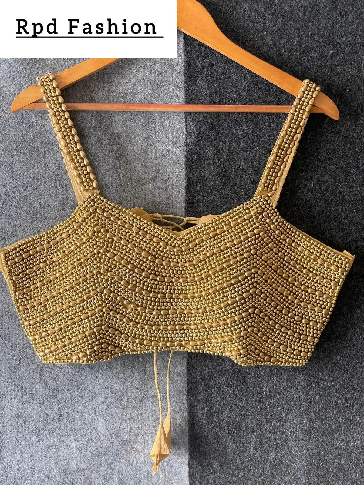 Beautiful Pearl Moti Spaghetti Blouse - Elegant Silk Design - RPD Fashion