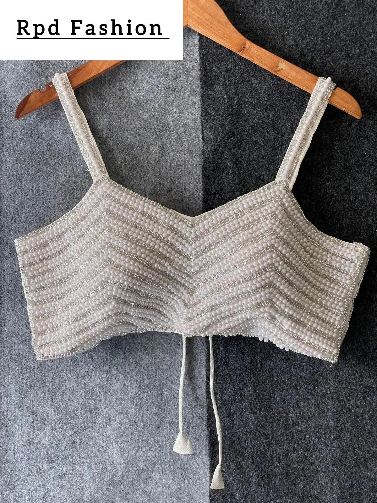 beautiful pearl moti spaghetti blouse - rpd fashion